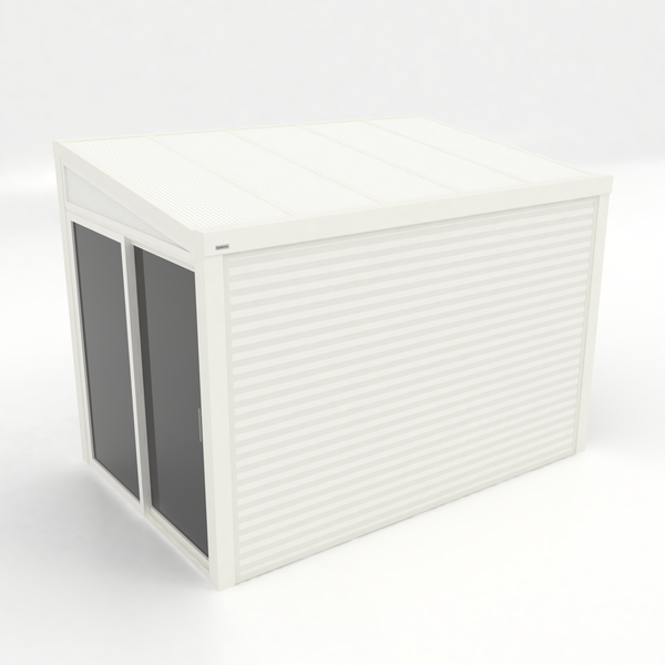 Kastrex Terrasoverkapping Aluminium - Luxe Buitenruimte met Privacy Glas - Gratis Montage - Wit