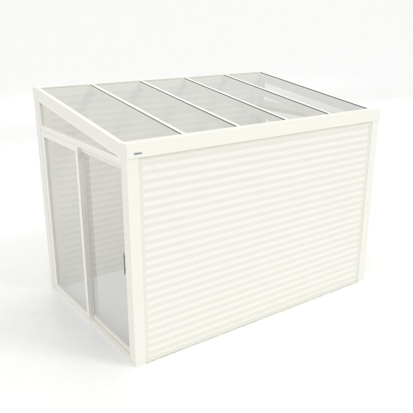 Kastrex Terrasoverkapping Aluminium - Luxe Buitenruimte met Glazen Dak - Gratis Montage - Wit