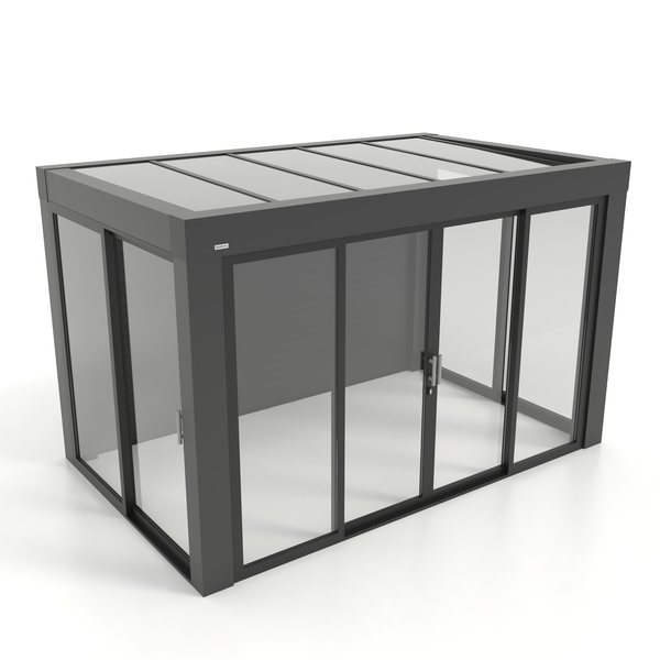 Kastrex Premium Terrasoverkapping Aluminium - Luxe Buitenruimte met Glazen Dak - Gratis Montage – Antraciet
