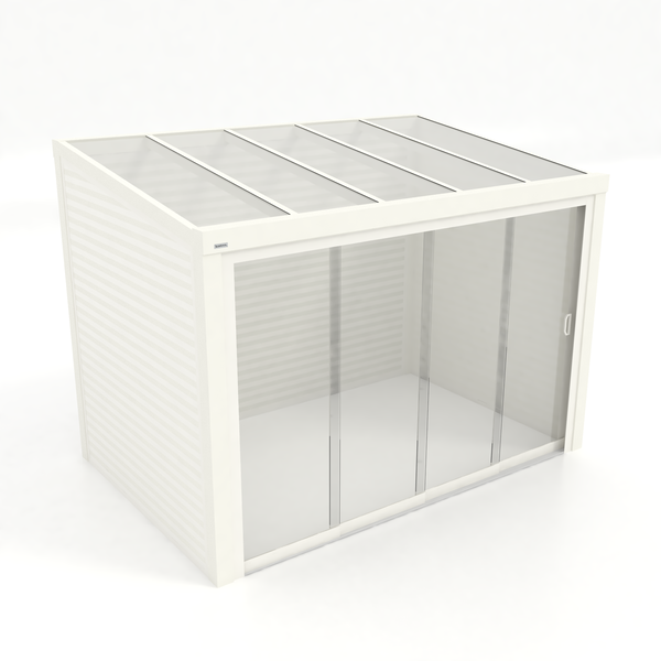 Kastrex Terrasoverkapping Aluminium - Luxe Buitenruimte met Glazen Dak - Gratis Montage - Wit