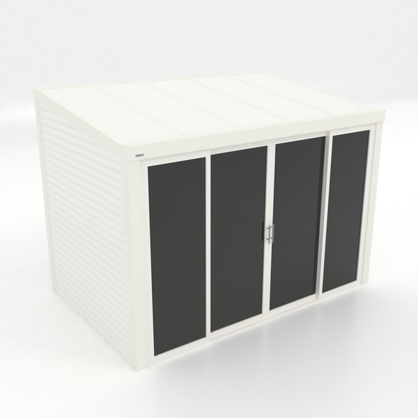 Kastrex Terrasoverkapping Aluminium - Luxe Buitenruimte met Privacy Glas - Gratis Montage - Wit