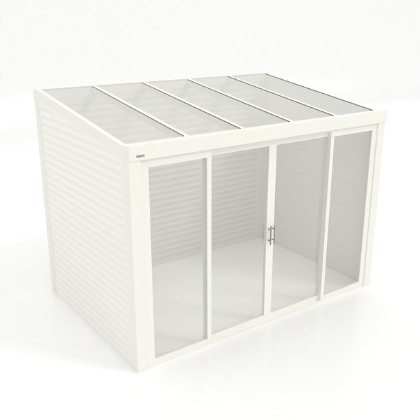 Kastrex Terrasoverkapping Aluminium - Luxe Buitenruimte met Glazen Dak - Gratis Montage - Wit