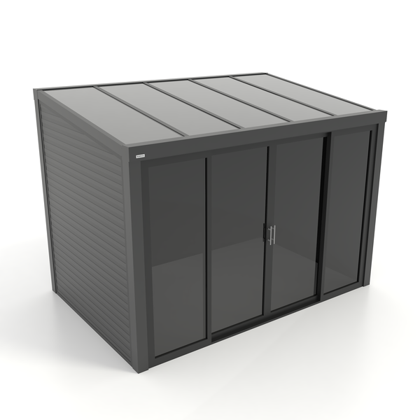 Kastrex Terrasoverkapping Aluminium - Luxe Buitenruimte met Glazen Dak - Privacy Glas - Gratis Montage - Antraciet