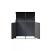 Armoire de conversion pour conteneurs Kastrex - Pour 2 poubelles à roulettes - Résistante aux intempéries et sans entretien - Acier revêtu