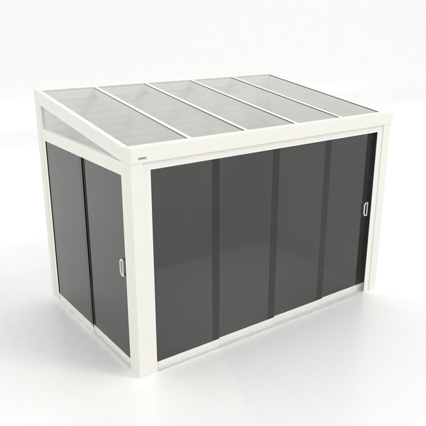 Kastrex Terrasoverkapping Aluminium - Luxe Buitenruimte met Glazen Dak - Privacy Glas - Gratis Montage - Wit