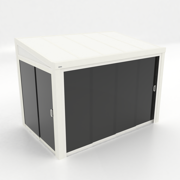 Kastrex Terrasoverkapping Aluminium - Luxe Buitenruimte met Privacy Glas - Gratis Montage - Wit