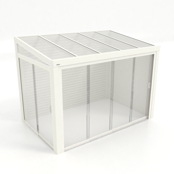 Kastrex Terrasoverkapping Aluminium - Luxe Buitenruimte met Glazen Dak - Gratis Montage - Wit