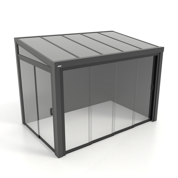 Kastrex Terrasoverkapping Aluminium - Luxe Buitenruimte met Glazen Dak - Gratis Montage - Antraciet