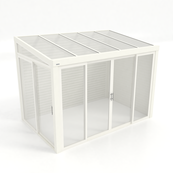 Kastrex Terrasoverkapping Aluminium - Luxe Buitenruimte met Glazen Dak - Gratis Montage - Wit