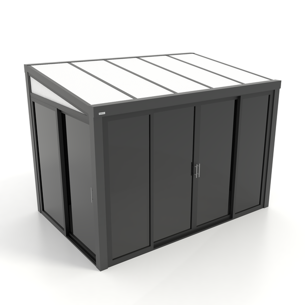 Kastrex Terrasoverkapping Aluminium - Luxe Buitenruimte met Privacy Glas- Gratis Montage - Antraciet