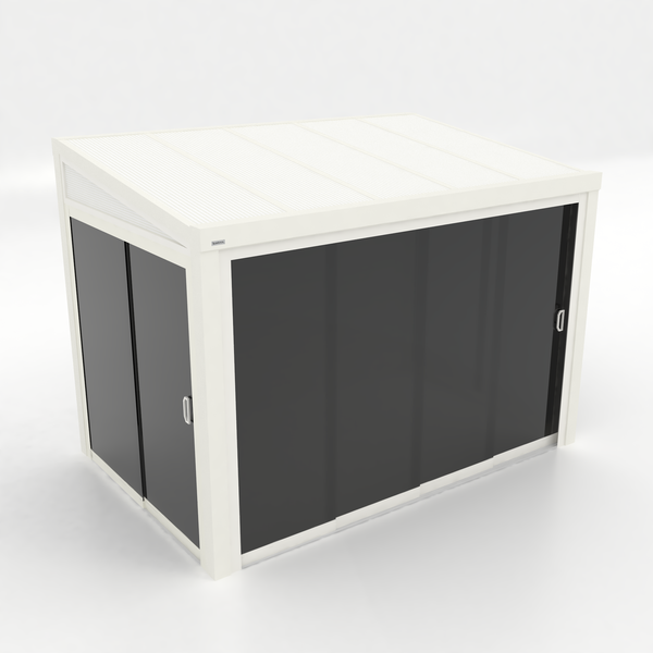 Kastrex Terrasoverkapping Aluminium - Luxe Buitenruimte met Privacy Glas - Gratis Montage - Wit