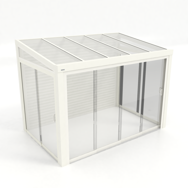 Kastrex Terrasoverkapping Aluminium - Luxe Buitenruimte met Glazen Dak - Gratis Montage - Wit