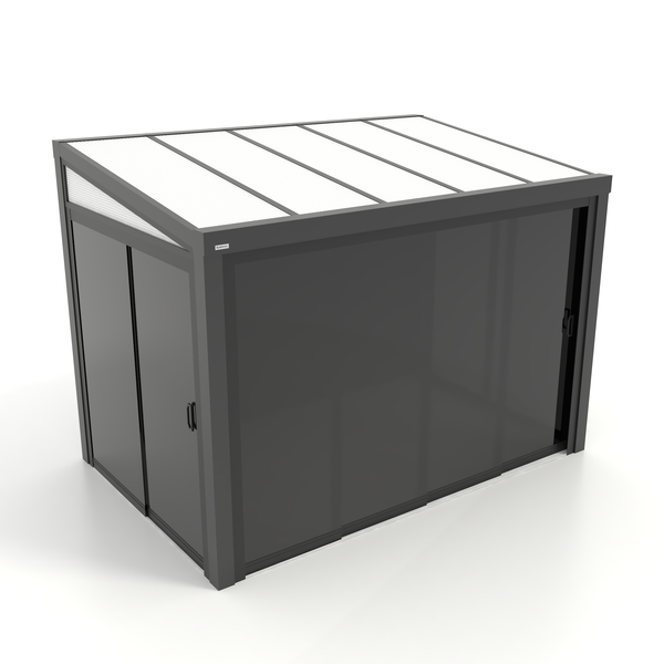 Kastrex Terrasoverkapping Aluminium - Luxe Buitenruimte met Privacy Glas- Gratis Montage - Antraciet