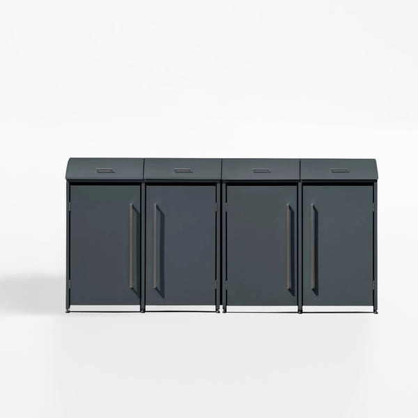 Armoire de conversion pour conteneurs Kastrex - Pour 2 poubelles à roulettes - Résistante aux intempéries et sans entretien - Acier revêtu