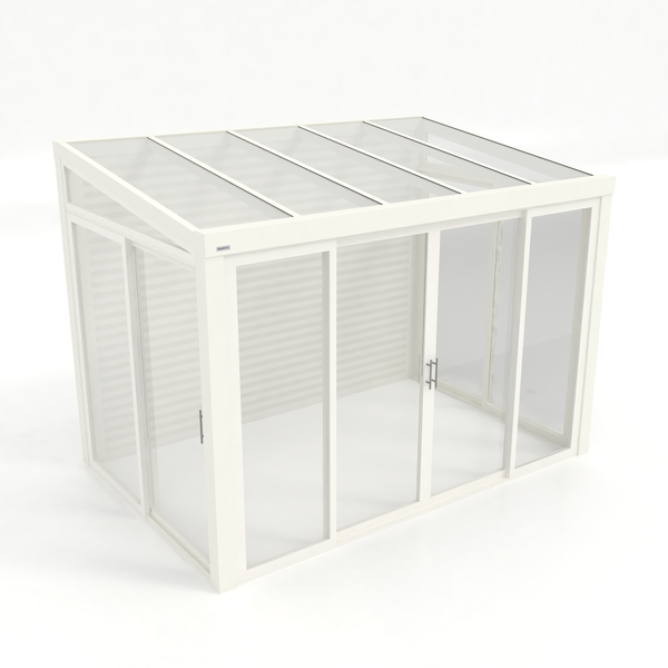 Kastrex Terrasoverkapping Aluminium - Luxe Buitenruimte met Glazen Dak - Gratis Montage - Wit