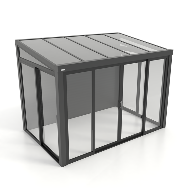 Kastrex Terrasoverkapping Aluminium - Luxe Buitenruimte met Glazen Dak - Gratis Montage - Antraciet