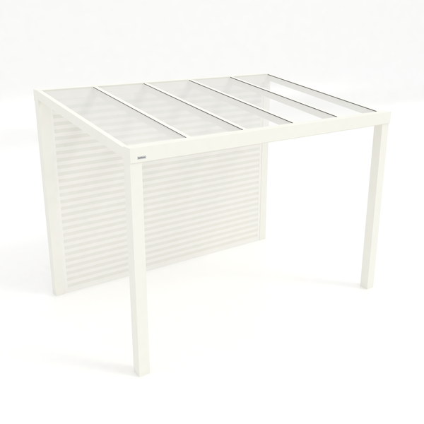 Kastrex Terrasoverkapping Aluminium - Luxe Buitenruimte met Glazen Dak - Gratis Montage - Wit