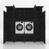 Wasmachinekast 4 delig - 254x240x67cm – Zwarte eik