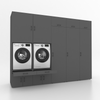 Wasmachinekast 5 delig - 314x240x67cm – Antraciet
