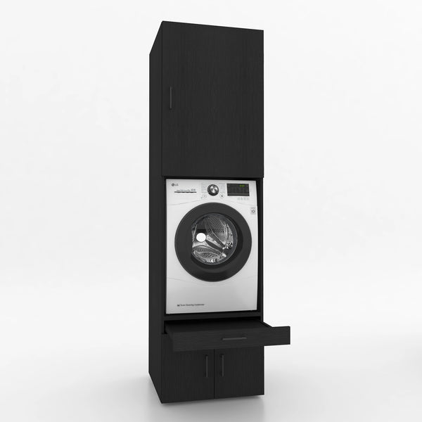 Wasmachinekast 1 delig - 67x240x67cm – Zwart Eiken