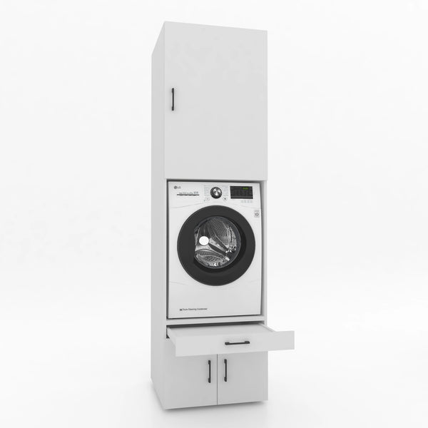 Wasmachinekast 1 delig - 67x240x67cm – Wit