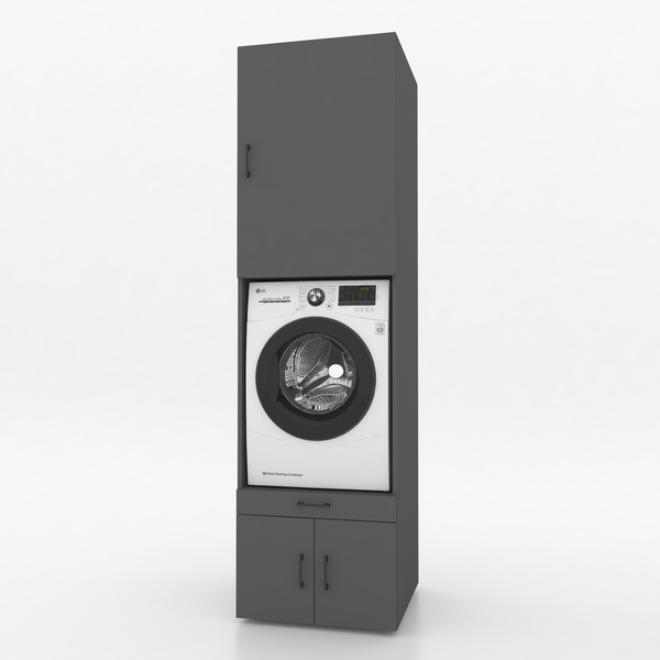 Wasmachinekast 1 delig - 67x240x67cm – Antraciet