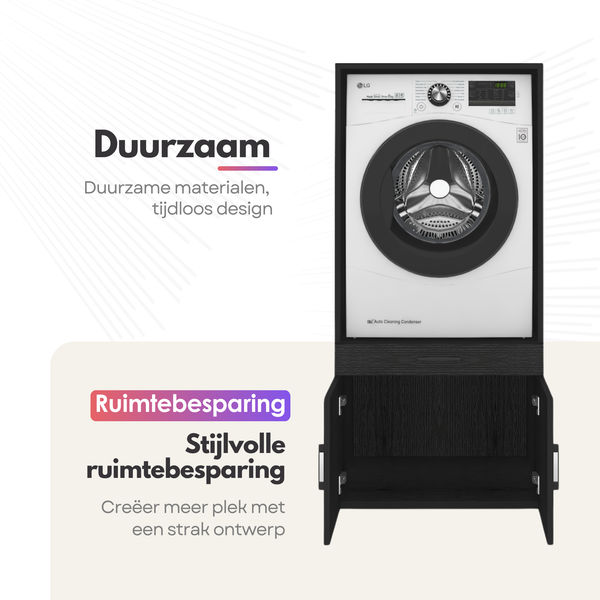 Washing machine cabinet, 1 piece - 67x145x67cm - Black oak