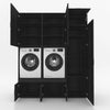 Wasmachinekast 3 delig - 194x240x67cm – Zwart Eiken