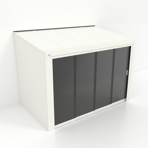 Kastrex Tuinkamer Aluminium - Luxe Buitenruimte met Polycarbonaat Dak - Privacy Glas - Gratis Montage - Wit