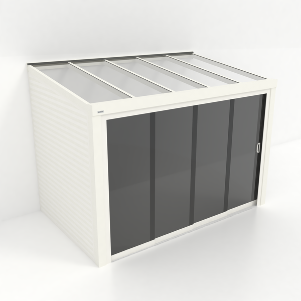 Kastrex Tuinkamer Aluminium - Luxe Buitenruimte met Glazen Dak - Privacy Glas - Gratis Montage - Wit
