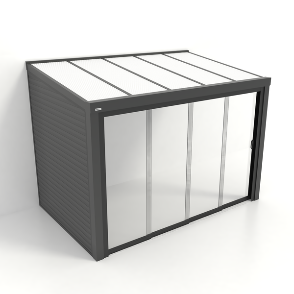 Kastrex Tuinkamer Aluminium - Luxe Buitenruimte met Polycarbonaat Dak - Gratis Montage - Antraciet