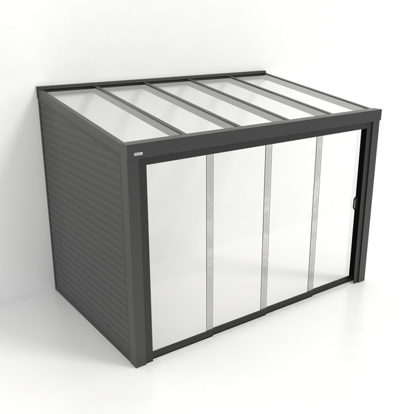 Kastrex Tuinkamer Aluminium - Luxe Buitenruimte met Glazen Dak - Gratis Montage - Antraciet
