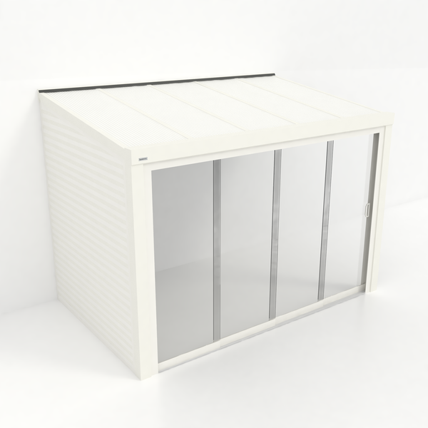 Kastrex Tuinkamer Aluminium - Luxe Buitenruimte met Polycarbonaat Dak - Gratis Montage - Wit