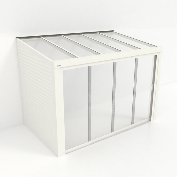 Kastrex Tuinkamer Aluminium - Luxe Buitenruimte met Glazen Dak - Gratis Montage - Wit