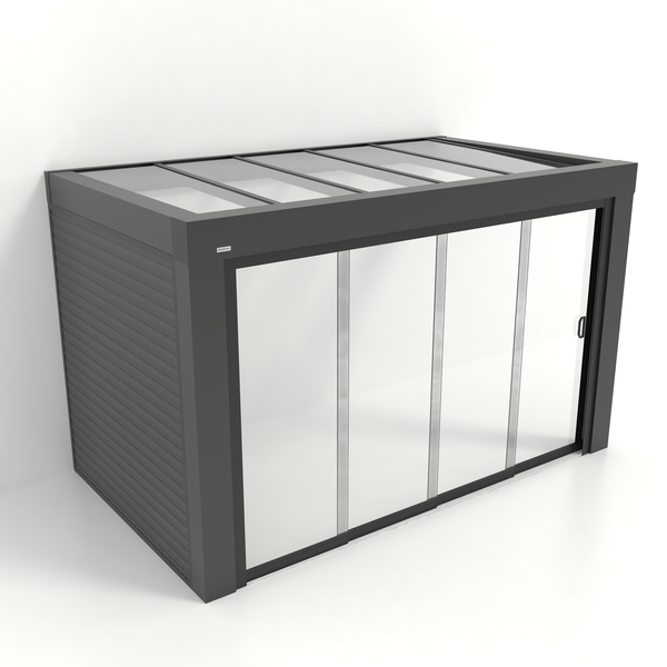 Kastrex Premium Tuinkamer Aluminium - Luxe Buitenruimte met Glazen Dak - Gratis Montage – Antraciet