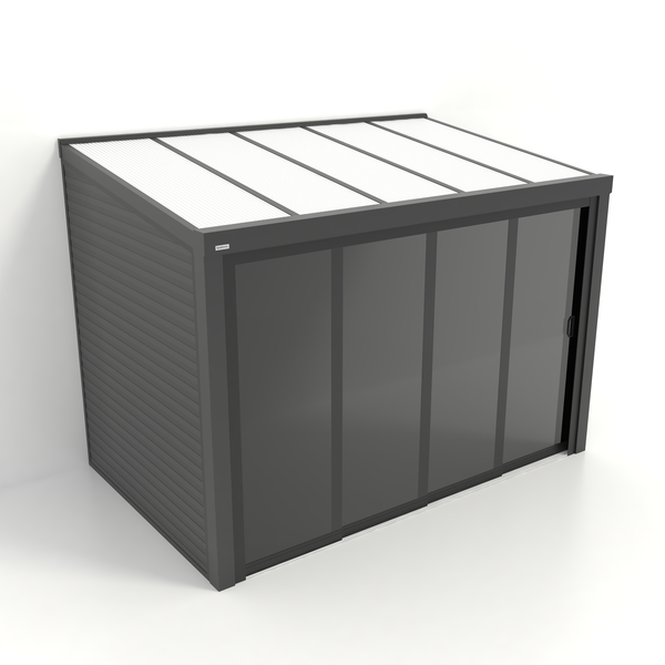 Kastrex Tuinkamer Aluminium - Luxe Buitenruimte met Polycarbonaat Dak - Privacy Glas - Gratis Montage - Antraciet