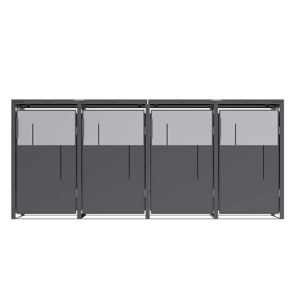 Kliko Ombouw Kast - Voor 4 Containers - Weerbestendig & Onderhoudsvrij - Gecoat Staal - Antraciet