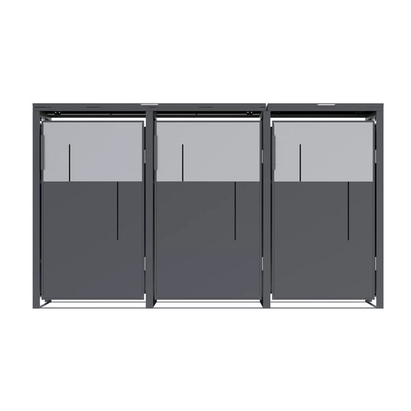 Kliko Ombouw Kast - Voor 3 Containers - Weerbestendig & Onderhoudsvrij - Gecoat Staal - Antraciet
