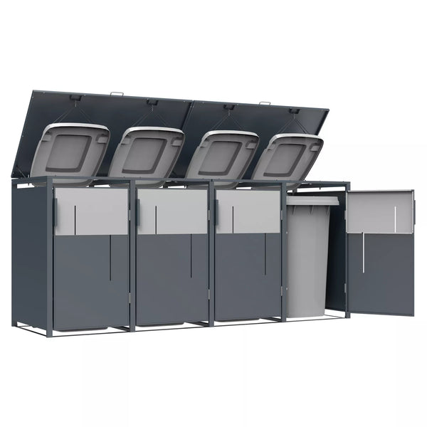 Kliko Ombouw Kast - Voor 4 Containers - Weerbestendig & Onderhoudsvrij - Gecoat Staal - Antraciet
