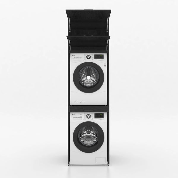 Wasmachinekast 1 delig - 67x240x67cm – Zwart Eiken