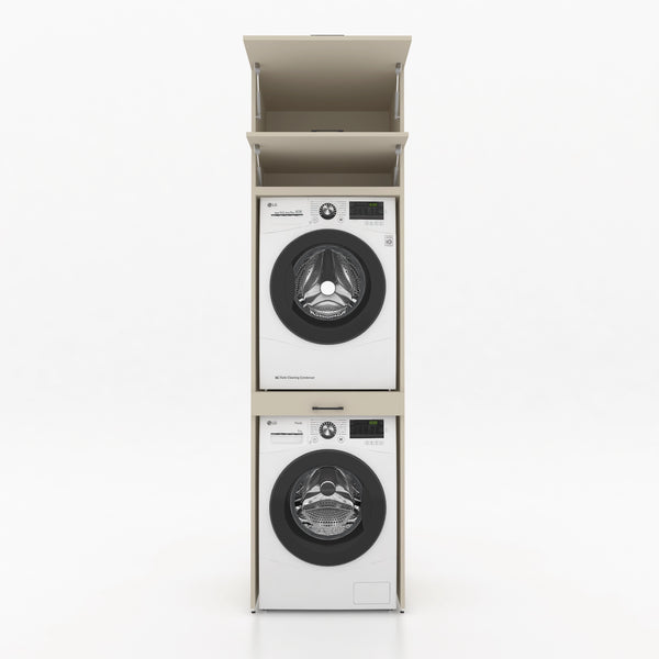 Wasmachinekast 1 delig - 67x240x67cm – Greige