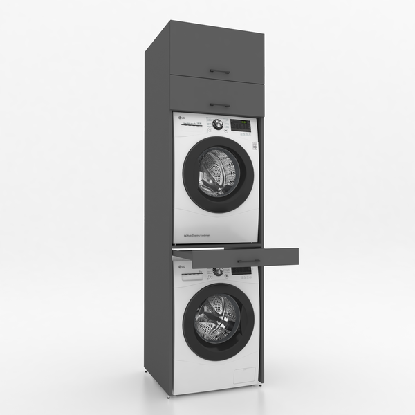 Wasmachinekast 1 delig - 67x240x67cm – Antraciet