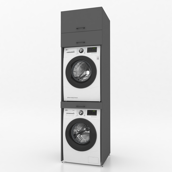 Wasmachinekast 1 delig - 67x240x67cm – Antraciet