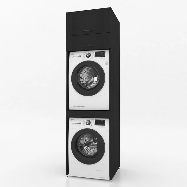 Wasmachinekast 1 delig - 67x240x67cm – Zwart Eiken