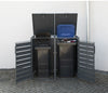 Armoire de conversion pour conteneurs Kastrex - Pour 2 poubelles à roulettes - Résistante aux intempéries et sans entretien - Acier revêtu