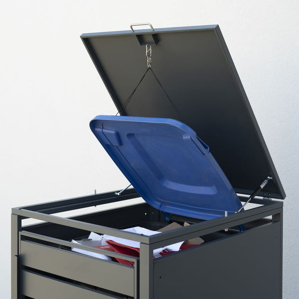 Armoire de conversion pour conteneur Kastrex - Pour 1 bac - Résistante aux intempéries et sans entretien - Acier revêtu