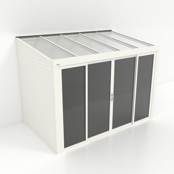 Kastrex Tuinkamer Aluminium - Luxe Buitenruimte met Glazen Dak - Privacy Glas - Gratis Montage - Wit