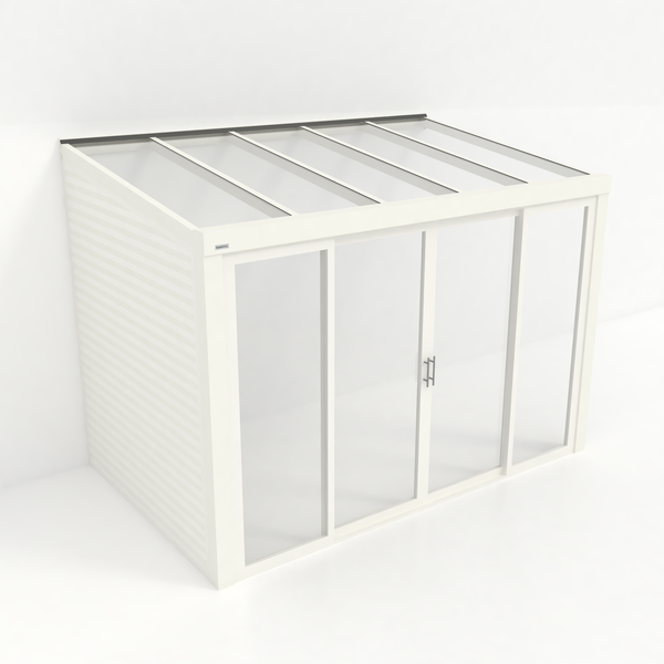 Kastrex Tuinkamer Aluminium - Luxe Buitenruimte met Glazen Dak - Gratis Montage - Wit