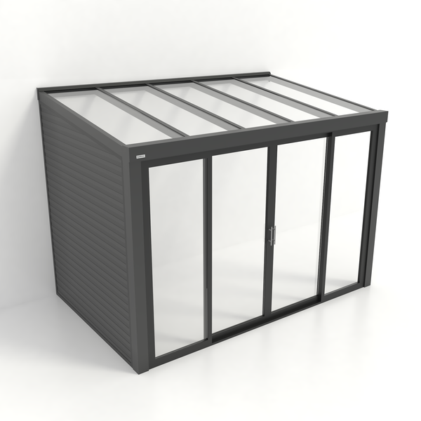 Kastrex Tuinkamer Aluminium - Luxe Buitenruimte met Glazen Dak - Gratis Montage - Antraciet