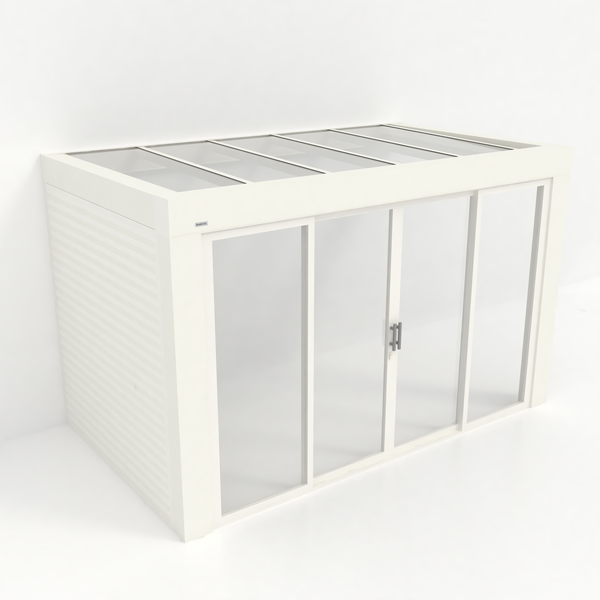 Kastrex Premium Tuinkamer Aluminium - Luxe Buitenruimte met Glazen Dak - Gratis Montage – Wit